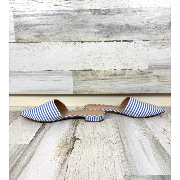 Crown & Ivy Women’s 8.5 Blue White Stripe Textile Slip On Loafer Mule Flats NEW - Picture 6 of 9